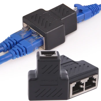 1 İla 2 Yollu LAN Ethernet Ağ Kablosu RJ45 Dişi Splitter Konnektör Adaptörü Dizüstü Bilgisayar Yerleştirme İstasyonları İçin
