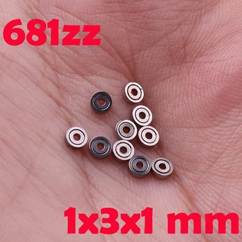 10 adet 681ZZ Minyatür mini bilya Rulmanlar Metal Açık Mikro Rulman 1x3x1mm