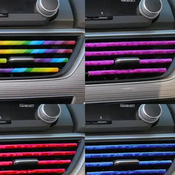 10 Adet Araba-styling Krom Styling Kalıp Araba Hava Firar Trim Şerit Klima Çıkış Izgarası Dekorasyon U Şekli