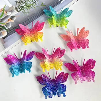 10 adet Karışık Kelebek Kendinden Yapışkanlı Etiket 75 * 54mm PVC El Sanatları Düğün Ev Dekor DIY El Yapımı Süsler Giyim Malzemeleri
