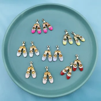 10 adet sevimli bale ayakkabıları Emaye Metal Takılar Küpe Bilezik DIY Takı Yapımı