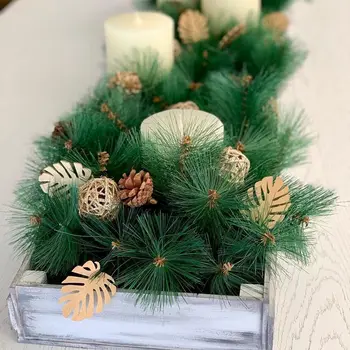 10 ADET Suni çam iğneleri Noel Ağacı Garland DIY Çelenk Dekorasyon Çok Renkli Dalları Noel Masa Dekorasyon Malzemeleri