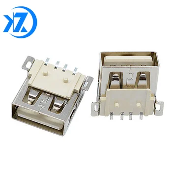 10 ADET USB Tip A Standart Bağlantı Noktası Dişi Lehim Jakları Konnektör PCB Soket USB-A tipi SMT 4Pin