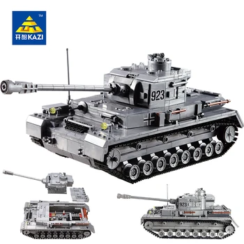 1193 adet KAZI büyük IV tankı yapı taşları DIY askeri kuvvet modeli set eğitim montaj çocuk oyuncak hediye