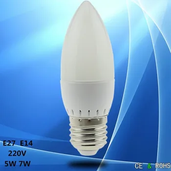 1x E27 LED Lamba 220 v 5 w 7 w sıcak / soğuk beyaz LED mısır Led lambalar Lampada avize kristal Mum Aydınlatma Ev Dekorasyon