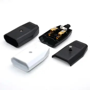 2 ADET / GRUP Avrupa 2 Pin DIY Rewirable soket AB 2 Pin dişi Soket Siyah Beyaz