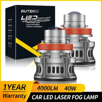 2 ADET Lazer Lens H7 Led far ampulü H11 Led Far H8 H9 9005 HB3 9006 HB4 CSP 8000K 6000K 3000K Turbo Sis Lambası Araba İçin 12V