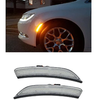 2 Adet Ön LED Yan İşaretleyici ışığı 2015 2016 2017 Chrysler 200 Araba Styling Amber Yan İşaret Lambaları 68206449AA Otomobil Parçaları