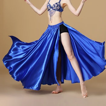 2022 Performans Oryantal dans kostümü Aziz Etek 2 taraflı Yarıklar Etek Seksi Kadın Oryantal Oryantal dans eteği Kadın Dans Elbise