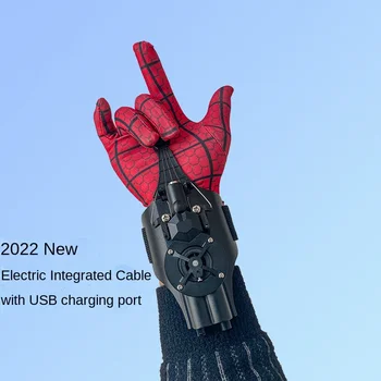2022new Tam Otomatik Stil Marvel Çevre Örümcek Adam Örümcek İpek Başlatıcısı Halat Cihazı Cosplay Sahne Oyuncak Silah Hediye İçin Çocuk