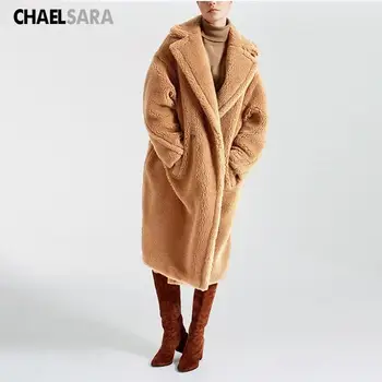 2023 Kış Kadın Kalın Faux Kürk Palto Rahat Uzun Kollu Katı Cep Sıcak Oyuncak Dış Giyim Kadın Paltolar
