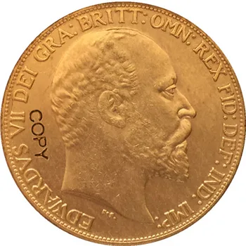 24-K altın kaplama 1902 Birleşik Krallık paraları kopya