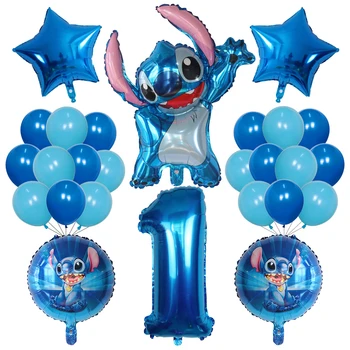 26 adet Lilo ve Stitch Doğum Günü Partisi Lateks Balonlar Çocuklar 1 2 3 4 5 6 Doğum Günü Partisi Dekorasyon Bebek Duş Balon Globos Malzemeleri