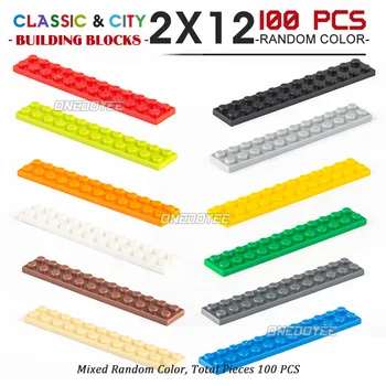 2X12 Çocuk Klasik Şehir Yapı Taşları DIY Renkli Toplu Tuğla Modeli Rakamlar Erkek Kız Çocuklar İçin Eğitici Oyuncaklar 100 ADET