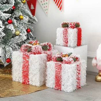 3 Adet / takım Mutlu noel hediyesi Kutusu Süs Kar Hediye Kutusu Noel Arifesi Ağacı Ev Partisi Dekorasyon Çocuk Hediye Yeni Yıl 2023 Navidad