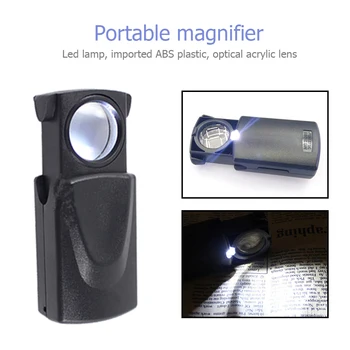 30X Çekme Takı Büyüteç Büyüteç Taşınabilir Büyüteç ile led ışık Optik Cam Lens Büyüteç Büyüteçler