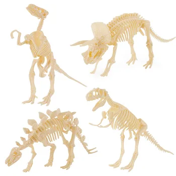 3D DIY Dinozor İskeleti Monte Modeller Oyuncak, 3D Kazı Kazı kitleri Serisi Mini Triceratops / Stegosaurus / Velociraptor Bulmaca Oyuncak