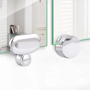 4 ADET Duvar Montaj Çerçevesiz Ayna Klip Cam Kelepçeleri Banyo Cam Klip Aynalar Destekleyen Kalınlığı: 3-5mm