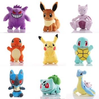 41 Stilleri Pokemon Peluş oyuncak Pikachu Dolması Bebek Plusle Minun Bulbasaur Squirtle Charmander Eevee Jigglypuff Gengar Çocuk Hediyeler
