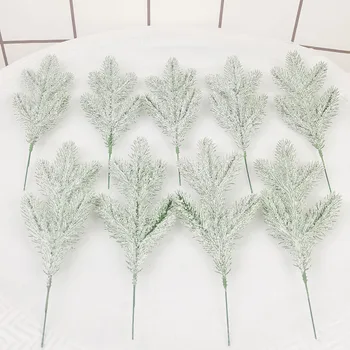 5 adet Simülasyon Çam İğneleri Kar Tozu Noel Ağacı Dekorasyon Pencere Ekran Kapalı Bitki Yeşil Şube Ev Kaynağı