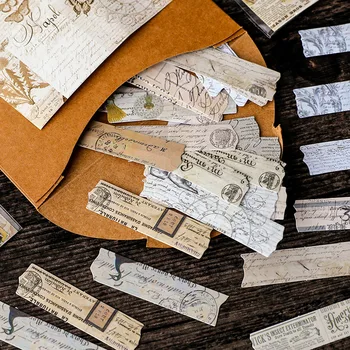 50 Adet Şerit Retro Not Etiketi Çıkartmalar Seyahat Önemsiz Günlüğü kraft el işi kağıdı DIY Scrapbooking Craft Günlüğü Albümü Kolaj Dekoratif