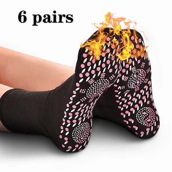 6 Pairs Kendinden ısıtma Masaj Çorap kadın Açık Çorap Erkek Çorap Tur Manyetik Terapi Rahat Kış sıcak spor çorapları