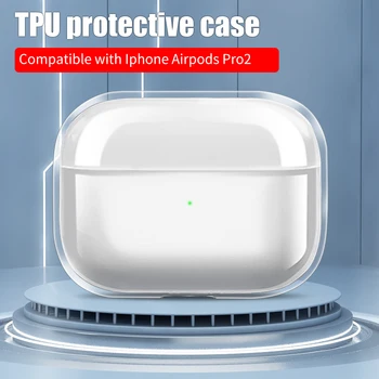 Apple Airpods için Pro 2 kablosuz kulaklık Şarj Kutusu Şeffaf Kulaklık koruma kapağı Şeffaf Yumuşak TPU Kılıf