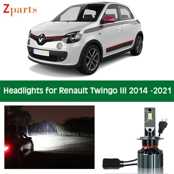 Araba Far Renault Twingo III İçin 3 LED far ampulü Düşük Yüksek İşın Canbus Beyaz 12V 6000K oto lambaları Ön Lamba Aksesuarları