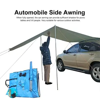 Araba Tente Su Geçirmez Araba Gölge Güneşlik Bahçe Plaj şemsiyesi Seyahat Kamp Çadırı Tarp Otomobil Yan Çatı Yağmur Gölgelik