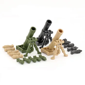 Askeri M2 Harç Yapı Taşları WW2 Ordu Silahlar Silahlar Asker Figürleri Aksesuarları Çocuk Oyuncakları Beyin eğitim Oyuncaklar Plastik