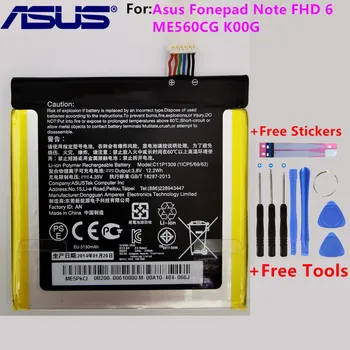 ASUS 100 % Orijinal 3130mAh C11P1309 Pil İçin Asus Fonepad Not FHD 6 ME560CG K00G Telefon Yüksek Kalite Pil + Ücretsiz Araçlar