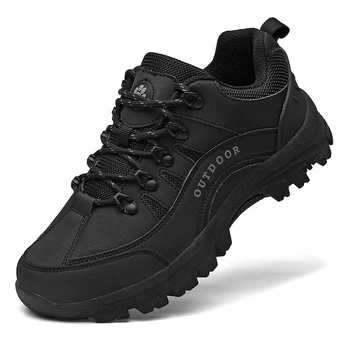 Açık Yürüyüş Sneakers Yüksek Kaliteli Deri trekking ayakkabıları kaymaz Su Geçirmez Erkek yürüyüş ayakkabıları Tırmanma Kamp Erkek Spor Ayakkabı