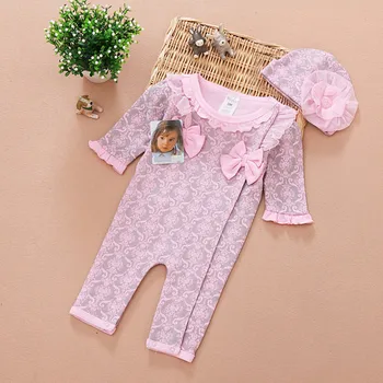 Bahar Yenidoğan Bebek Kız Giysileri Çocuk Kız 2 adet Giyim Seti: Tulumlar ve çiçekli şapka Leopar / Çiçek Tam Bebek Romper