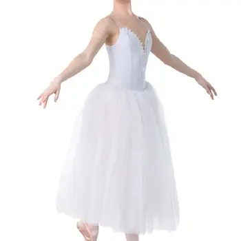 Bale Tutu Etek Profesyonel Dans Elbise Uzun Beyaz Tutuş Yetişkin Bale Kostümleri