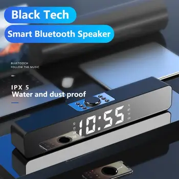 Bluetooth5. 0 Bilgisayar Hoparlörleri Ağır Bas Subwoofer Müzik Çalar FM Radyo Fonksiyonu İle çalar saat Sıcaklık Göstergesi