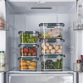 Buzdolabı saklama kutusu seti Mutfak Depolama Sepeti Konteyner Buzdolabı saklama kutusu Taze mutfak düzenleyici Sebze Meyve Kutuları