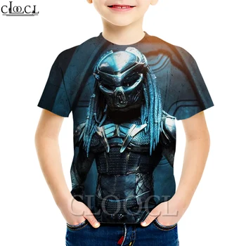 CLOOCL Film Predator Yaz T Shirt Erkek Kız 3D Baskı Klasik Moda Tees Bebek Komik Üstleri Gençlik Casual Çocuk Kazaklar