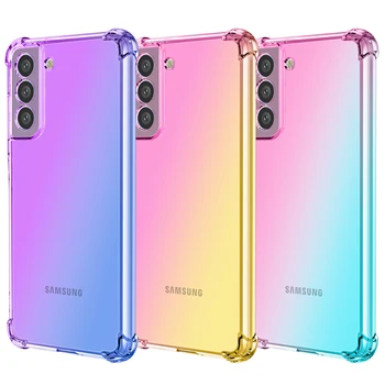 Darbeye dayanıklı Silikon Kılıf Samsung Galaxy S22 S21 Artı S20 FE Not 20 Ultra 8 9 10 Lite M02S M02 M12 M22 M32 M42 M52 M62 Kapak