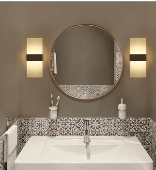 Demir + akrilik Beyaz Siyah Duvar Lambası Modern 90-260v Boyalı led duvar ışık yatak odası banyo duvar Lambaları oturma Odası için Wandlamp