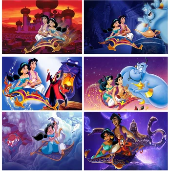 Disney Aladdin ve Sihirli Lamba 5d diy elmas boyama mozaik karikatür yuvarlak elmas nakış el yapımı kitleri çocuk odası dekor