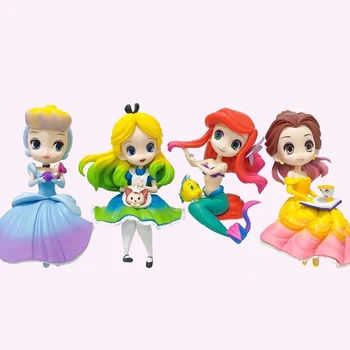 Disney Prenses Kar Beyaz Mermaid Belle Külkedisi S Versiyonu Alice in Wonderland Ariel Küçük Denizkızı PVC şekilli kalıp Oyuncak