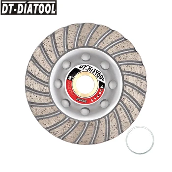 DT-DIATOOL 1 adet Dia 100mm/4 inç Elmaslı Turbo Sıralı çanak taşlama taşı Diskleri Beton Tuğla Taş parlatma tekerleği