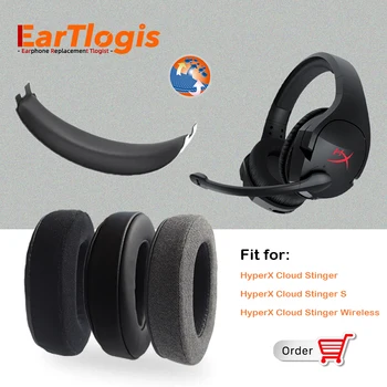 EarTlogis Kalın Yedek Parçalar HyperX Bulut Stinger, Stinger S, Stinger Kablosuz 7.1 Kulaklık Kulak Pedleri Tampon Kafa Bandı