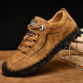 Erkekler rahat ayakkabılar deri sneakers Loafer'lar Yeni Yumuşak Düz El Yapımı Açık Nefes yürüyüş ayakkabısı Klasik Artı Boyutu erkek ayakkabıları