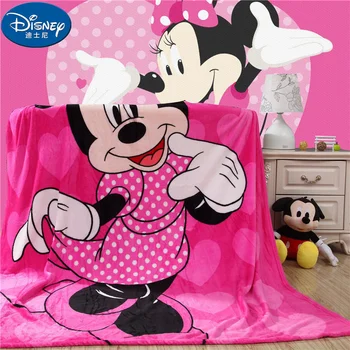 Ev Tekstili disney'in Yeni Minnie Mouse Winnie-the-Pooh Çizgi Film Serisi Desenli Battaniyeler Yumuşak ve Rahat Pazen Yatak kawaii Hediyeler