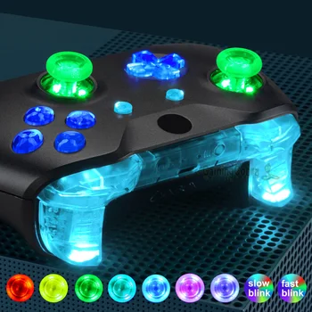 eXtremeRate Çok Renkli İşıklı Tamponlar Tetikleyicileri Dpad Thumbsticks DTFS (DTF 2.0) LED Kiti Xbox One S / X Denetleyici
