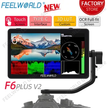 FEELWORLD F6 artı V2 6 İnç 3D LUT Dokunmatik Ekran 4K HDMI DSLR Kamera alan monitörü Full HD 1920x1080 IPS Vektör Kapsamları Dalga Formu