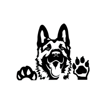 Gerçekçi Alman Çoban Köpeği Araba Sticker Kapak Çizikler Su Geçirmez Tampon Pencere KK Vinil Pvc 15.6X12. 3CM