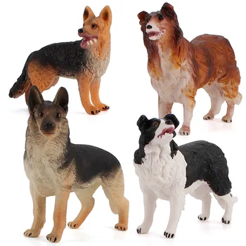 Gerçekçi Pet Hayvan Modelleri Çocuk Alman Shepard Köpekler Collie Kaba Modelleri Çocuk çocuk oyuncakları Hediyeler Ev Süsler