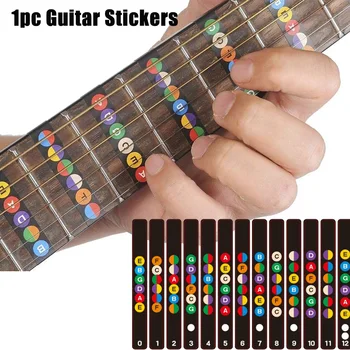 Gitar Sticker Akustik Elektro Klavye Notlar Harita 6 Dize Etiketleri Aksesuarları Gitar Öğrenme